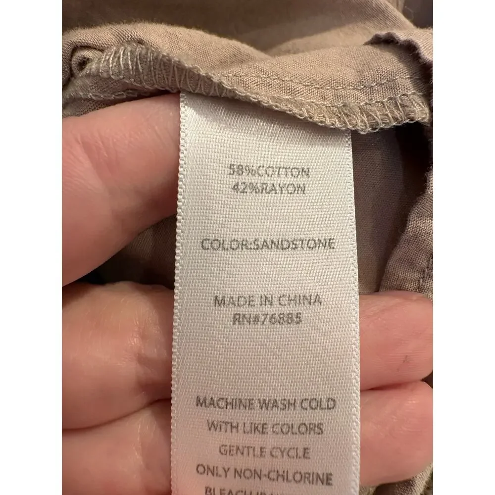 Evereve Elli Poplin Top Sandstone Beige Size Woman’s Small Balloon Sleeve - Picture 7 of 7